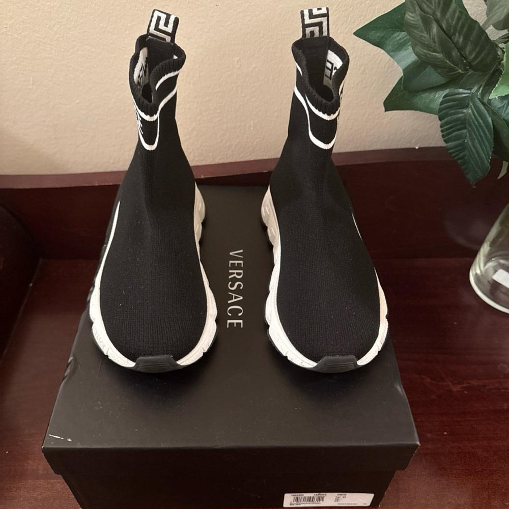 Versace BLACK TRIGRECA SOCK TRAINERS Kids